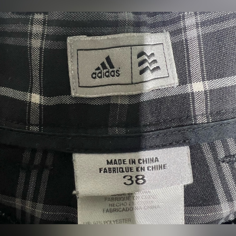 Adidas Golf Shorts Mens Size 38 Black Plaid Flat Front Golf/Chino Shorts - Picture 4 of 10
